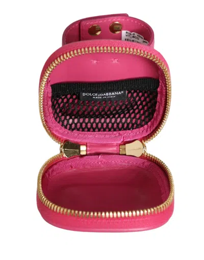 Dolce & Gabbana 3d Logo-embroidered Calf Leather Coin Purse In Pink