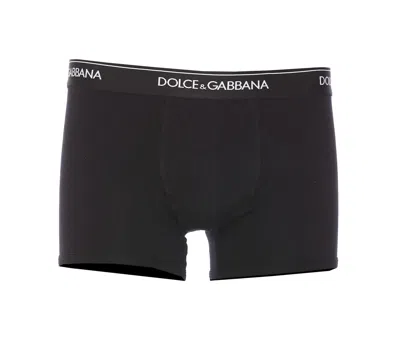 Dolce & Gabbana Logo Bi Pack Boxer In Black