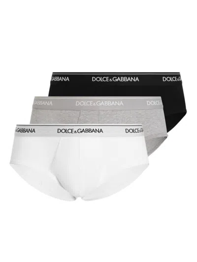 Dolce & Gabbana 3-pack Regular Fit Boxer Shorts For Men In Gray