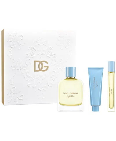 Dolce & Gabbana 3-pc. Light Blue Pour Homme Eau De Parfum Gift Set In Transparent