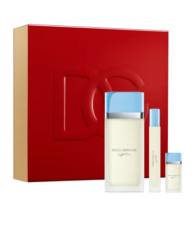 Dolce & Gabbana 3-piece Light Blue Eau De Toilette Trio Gift Set In Multi