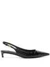 Dolce & Gabbana Mun 30 Croc-embossed Leather Slingback Pumps In Schwarz