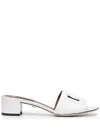 Dolce & Gabbana White Mules With Low Heel And Dg Millennials Detail In Smooth Leather Woman In White