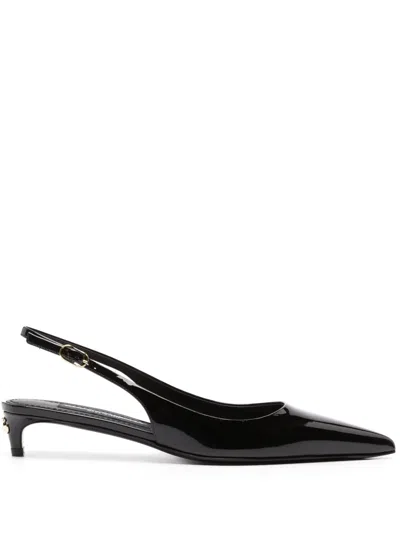Dolce & Gabbana Elegant Leather Slingback Pumps In Black