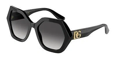 Pre-owned Dolce & Gabbana 4406 Sunglasses 501/8g Black 100% Authentic In Grey Gradient
