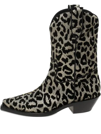 Pre-owned Dolce & Gabbana 45mm Leopard-print Pointed-toe Boots