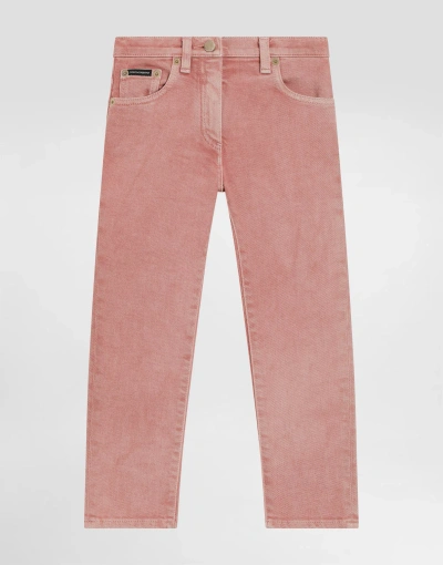 Dolce & Gabbana 5-pocket Denim Jeans With Branded Tag In Multicolor
