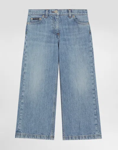 Dolce & Gabbana 5-pocket Denim Jeans With Branded Tag In Multicolor
