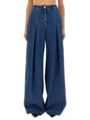 Dolce & Gabbana Jeans With Inverted Pleats In Blue