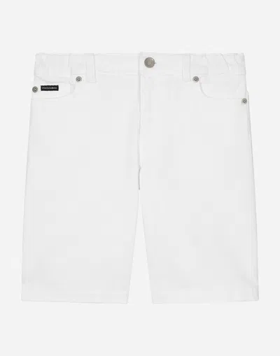 Dolce & Gabbana 5-pocket Denim Shorts With Branded Tag In Multicolor