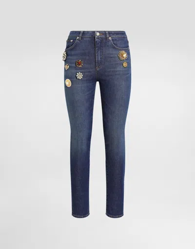Dolce & Gabbana 5-pocket Denim Trousers In Multi