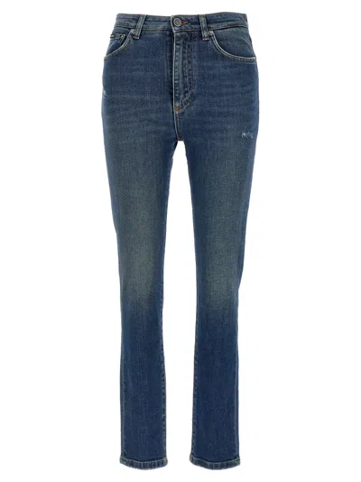 Dolce & Gabbana Distressed Belt Loops 5-pocket Jeans In Black