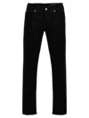 Dolce & Gabbana Black Skinny Jeans With Logo Plaque At The Back In Stretch Cotton Denim Man In Black