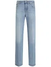 Dolce & Gabbana Straight-leg Blue Jeans With A Distressed Effect In Blue