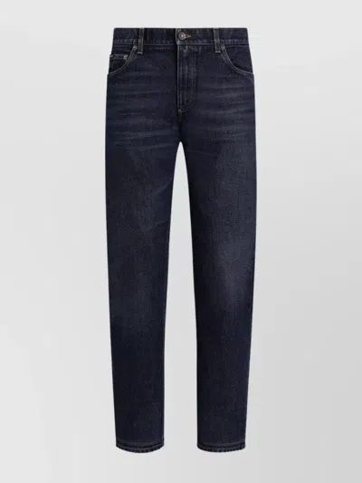 DOLCE & GABBANA 5-POCKET JEANS WITH BELT LOOPS AND CONTRAST STITCHING