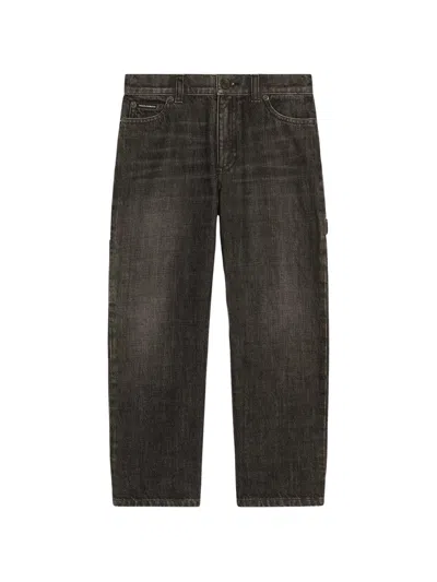 Dolce & Gabbana Kids' 5-pocket Denim Trousers In Black