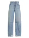 Dolce & Gabbana Cotton Denim Jeans Regular Fit Wide Leg In Blue
