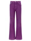 Dolce & Gabbana Flared Leg Trousers Rivet Accents In Burgundy