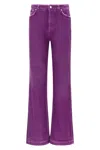 Dolce & Gabbana Flared Leg Trousers Rivet Accents In Pink