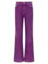 Dolce & Gabbana Flared Leg Trousers Rivet Accents In Purple