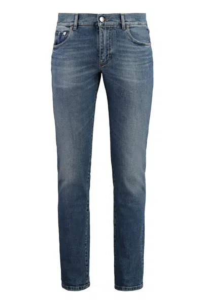Dolce & Gabbana Skinny Stretch Cotton Jeans With Tag In Blue