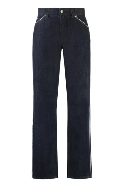 Dolce & Gabbana 5-pocket Straight-leg Jeans In Navy