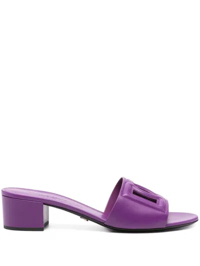 Dolce & Gabbana 50mm Dg-logo Sandals In Purple