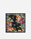 Dolce & Gabbana Square Scarf With Floral Print In Black