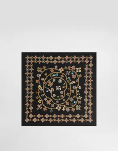 Dolce & Gabbana 50x50 Silk Twill Scarf In Multi