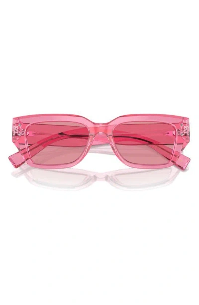 Dolce & Gabbana 52mm Cat Eye Sunglasses In Trans Pink