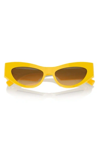 Dolce & Gabbana 52mm Gradient Cat Eye Sunglasses In Yellow