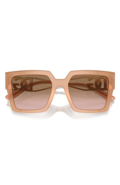 Dolce & Gabbana 53mm Gradient Square Sunglasses In Pink/brown Gradient
