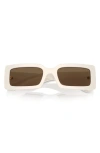 Dolce & Gabbana 53mm Rectangular Sunglasses In Dark Brown