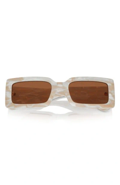Dolce & Gabbana 53mm Rectangular Sunglasses In Brown