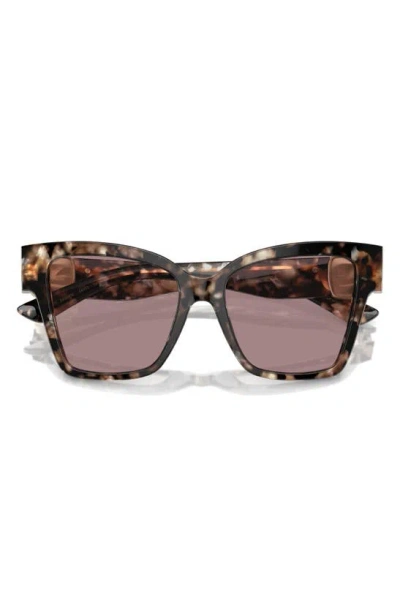 Dolce & Gabbana 54mm Gradient Square Sunglasses In Brown Havana