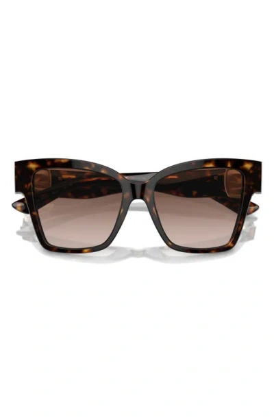 Dolce & Gabbana 54mm Gradient Square Sunglasses In Havana