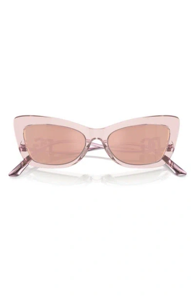 Dolce & Gabbana 55mm Cat Eye Sunglasses In Rose
