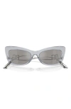 Dolce & Gabbana 55mm Cat Eye Sunglasses In Transparent Grey
