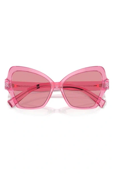 Dolce & Gabbana 56mm Butterfly In Trans Pink