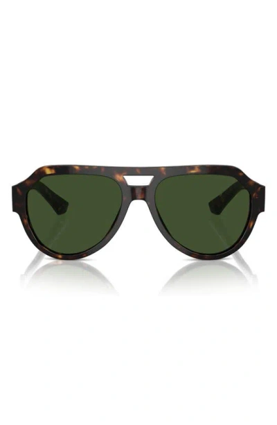 Dolce & Gabbana 56mm Pilot Sunglasses In Green