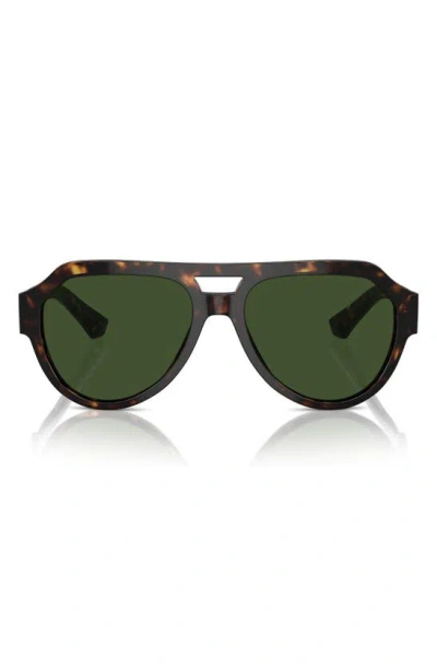 Dolce & Gabbana 56mm Pilot Sunglasses In Havana