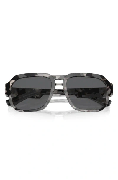 Dolce & Gabbana 56mm Pilot Sunglasses In Gray