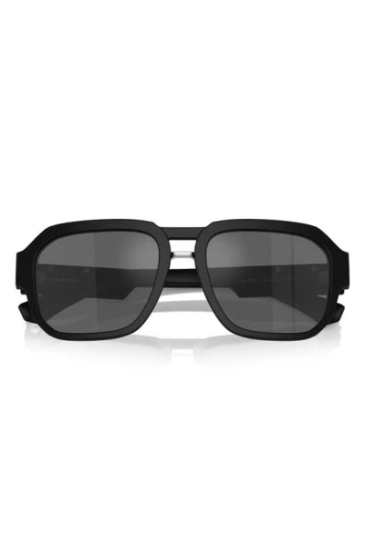 Dolce & Gabbana 56mm Pilot Sunglasses In Black