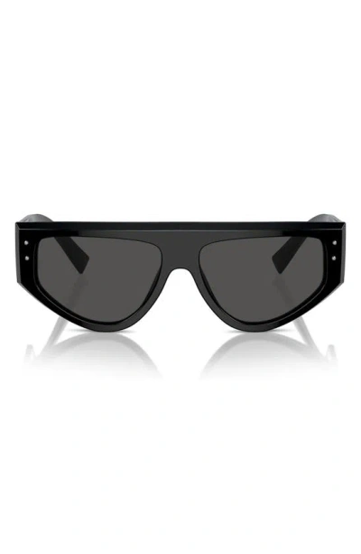 Dolce & Gabbana 57mm Rectangular Sunglasses In Black