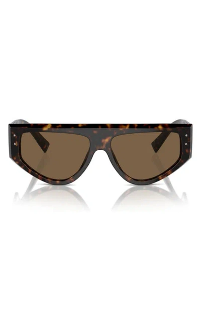 Dolce & Gabbana 57mm Rectangular Sunglasses In Brown