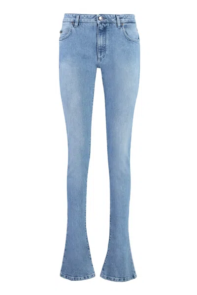 Dolce & Gabbana 5-pocket Denim Jeans With Logo Hardware In Blue