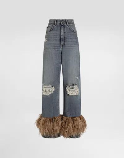 Dolce & Gabbana 5-pocket Denim Trousers In Blue
