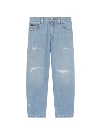 Dolce & Gabbana Kids' 5-pocket Denim Trousers In Blue