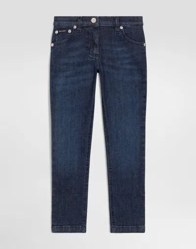 Dolce & Gabbana Kids' Pantalon 5 Poches En Denim In Blue