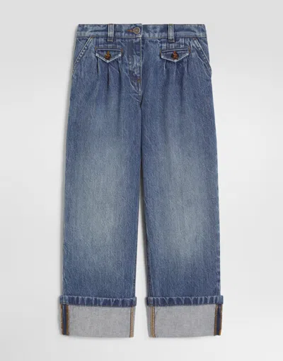Dolce & Gabbana Kids' 5-pocket Denim Trousers In Blue